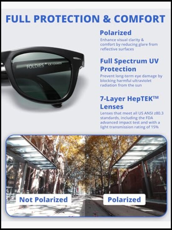 Classic Folding Sunglasses Polarized UV400 Protection with Leather Case main image 6